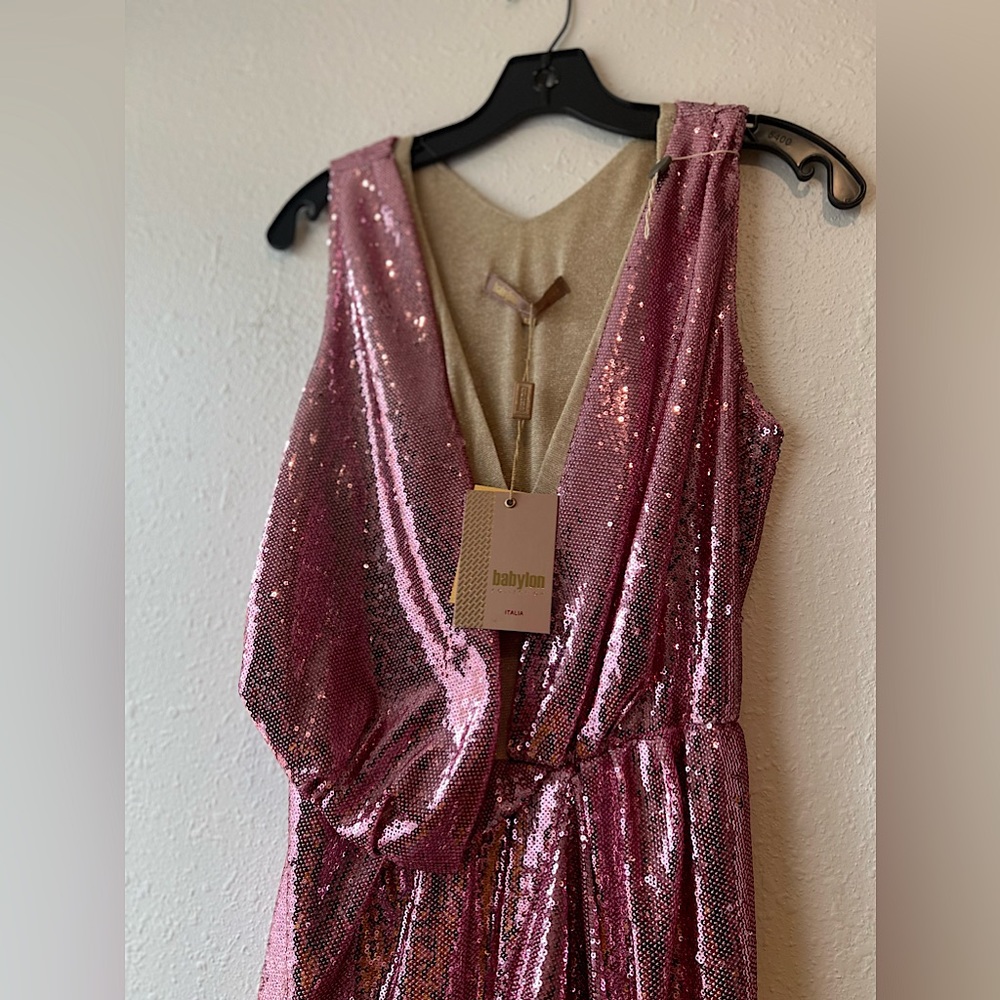 Pink Sequin Mini Dress - Made in Italy